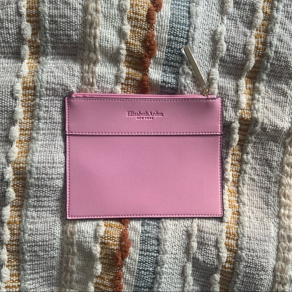Solid Pink Elizabeth Arden Cosmetic Bag